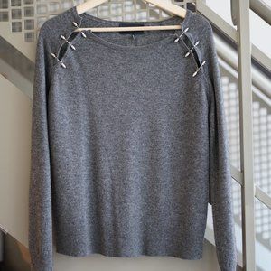 The Kooples Women's Size S Pierced Link Wool Cashmere Sweater